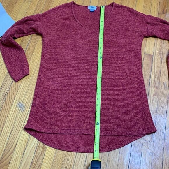 Old Navy rust melange sweater tunic medium slight hi-lo hem EUC - Picture 9 of 9